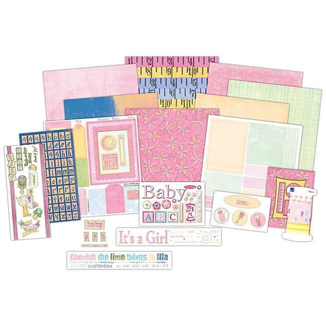 Adornit Baby Girl 12x12 Scrapbooking Kit 12 x 12 Scrapbooking Kits