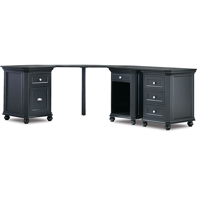 Tribeca Black 3 cabinet Corner Desk  