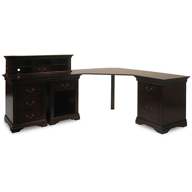 Savanna 3 cabinet Corner Desk with Hutch  