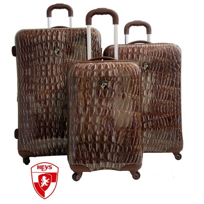 Heys USA Exotic Crocodile 3piece Hardside Spinner Luggage Set Free Shipping Today Overstock