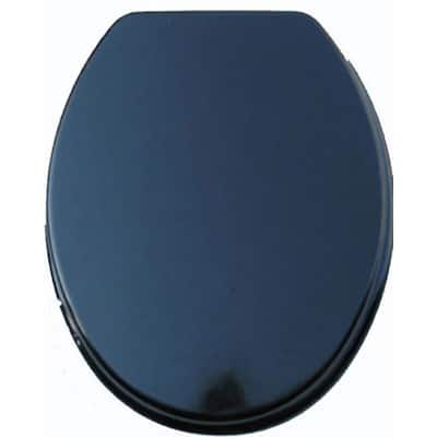 Black Molded Wood Solid Toilet Seat