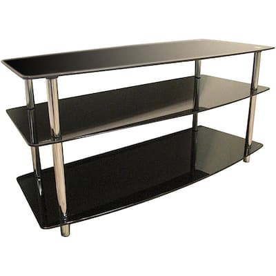 Slat Wall TV Stand - Black/Silver