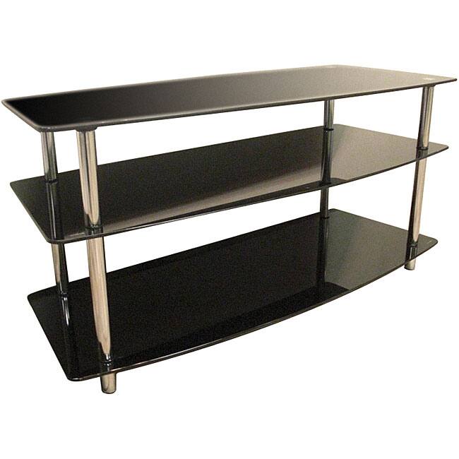 Slat Wall TV Stand - Black/Silver