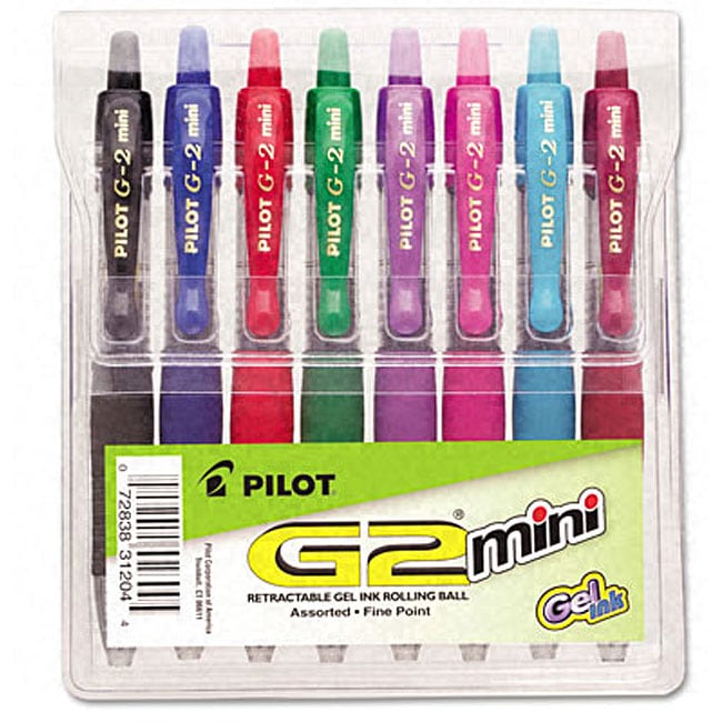 Pilot G2 Mini Multicolor Gel Ink Rolling Ball Pens (Pack of 8 ...