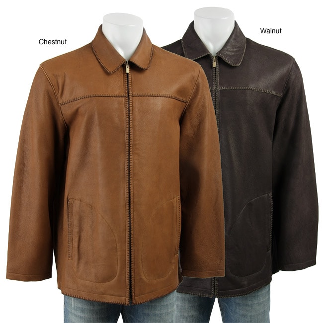 Robert Comstock Men's 'Expedition' Leather Jacket - Free Shipping Today ...
