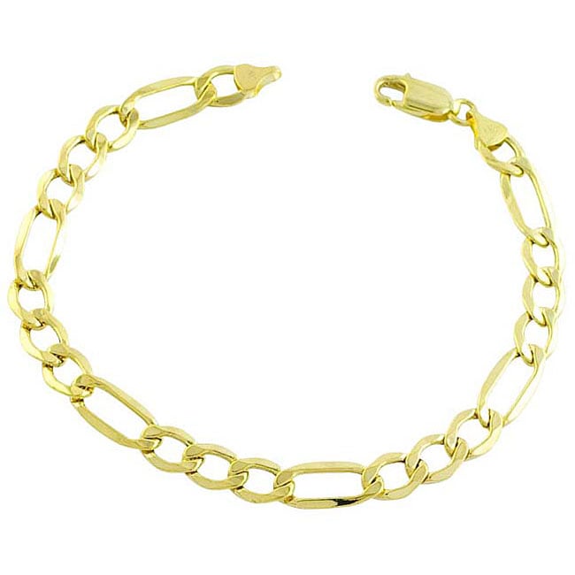 14k Yellow Gold Figaro Bracelet  