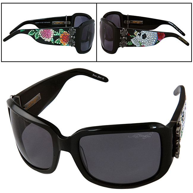 Ed Hardy Womens Skull and Roses Sunglasses  