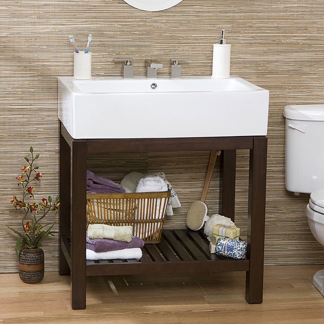 Mullins Walnut Bathroom Single Sink Vanity  