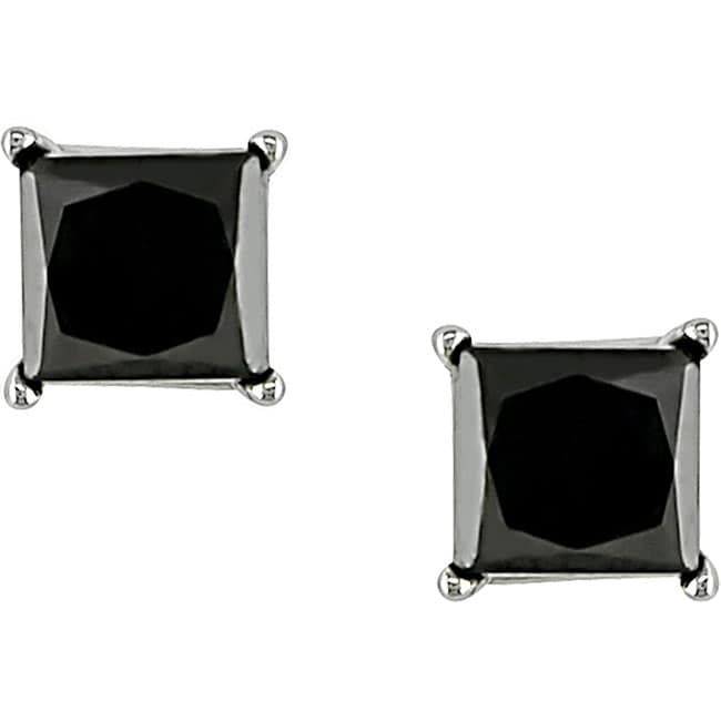 4ct tdw princess black diamond earrings msrp $ 399 60 today $ 162 99