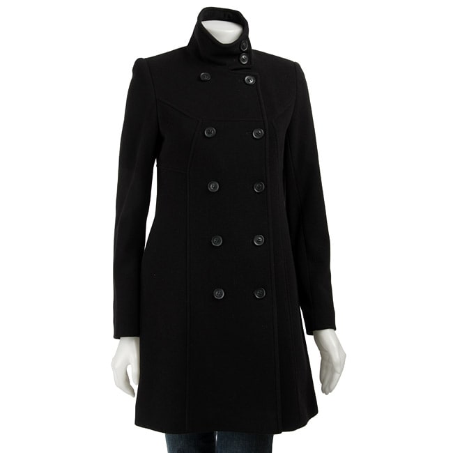 DKNY Women's Stand-up Collar Double Breasted Coat - 11542569 ...