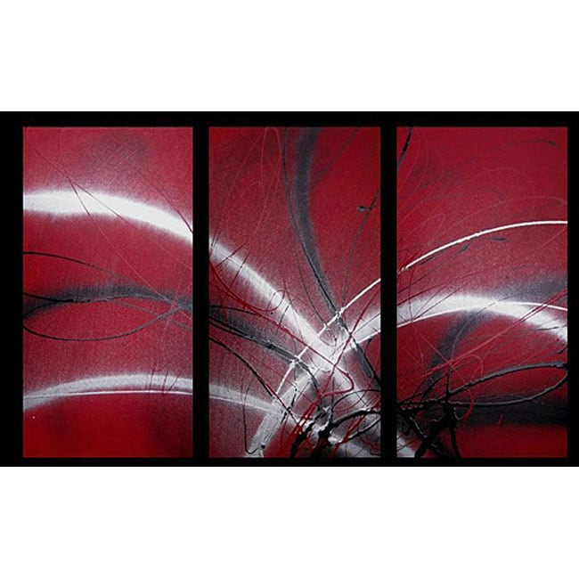 Hand painted Crimson Glow Canvas Art