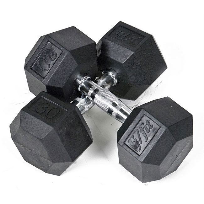 Rubber 30 pound Dumbbells (Set of 2)  