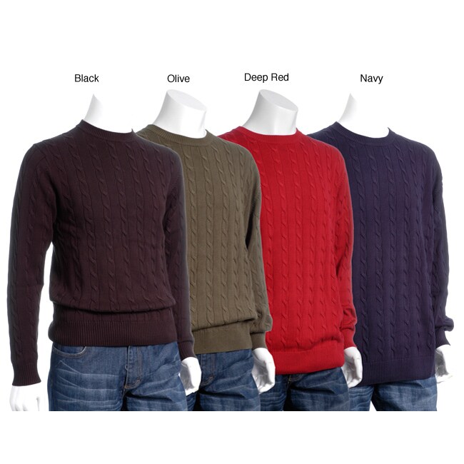 cable crewneck sweater