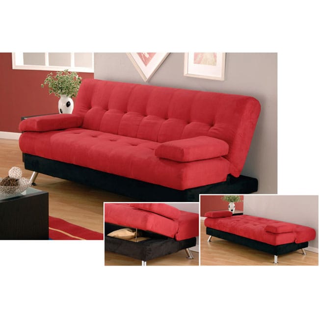 Classic Microfiber Storage Futon Sofa Bed