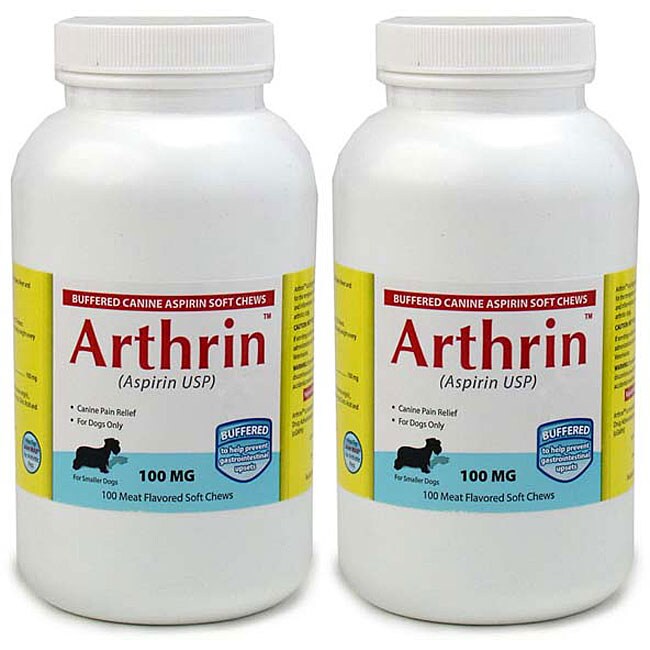 Arthrin Small Dog 100 mg Buffered Canine Aspirin (100 Count) Free