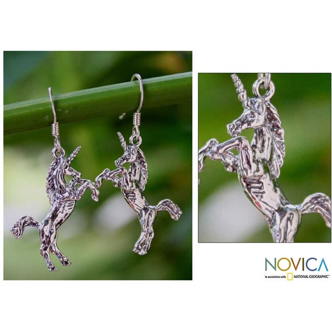 Sterling Silver Dance of the Unicorns Earrings (Thailand 