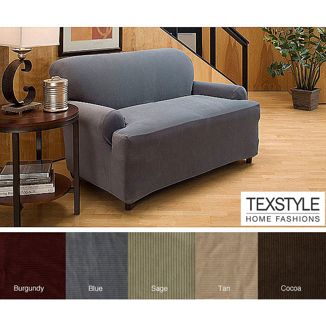 TexStyle Corduroy Stretch T cushion Sofa Slipcover  