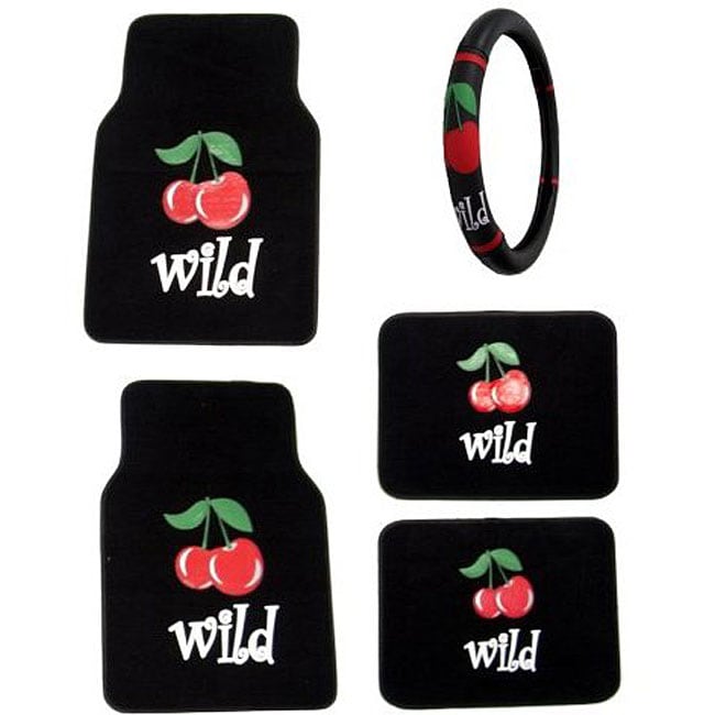 Wild Cherry Floor Mats and Steering Wheel Cover  