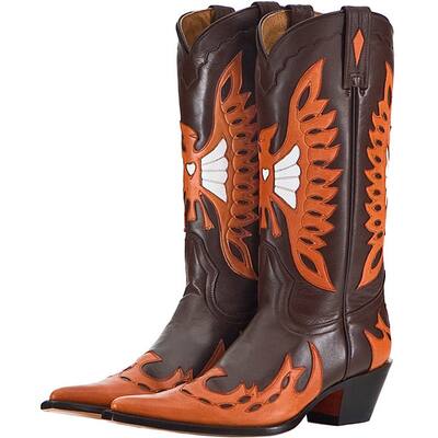 blue and orange cowboy boots