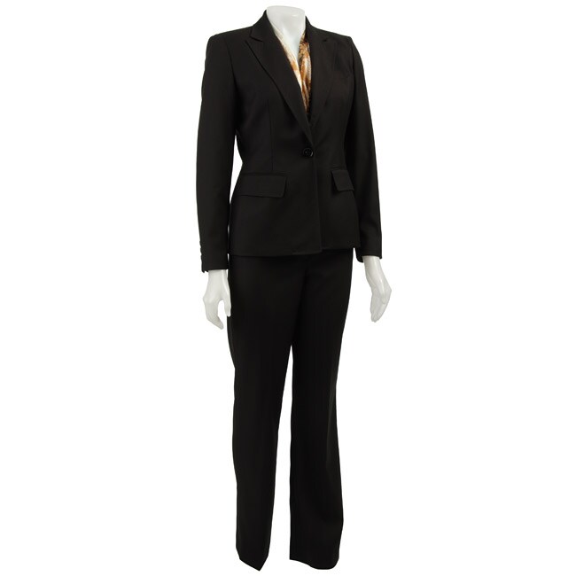 Anne Klein Womens 3 piece Silk Blouse Pant Suit  