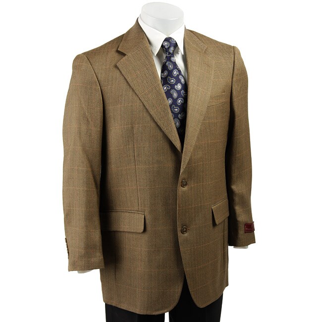 Etienne Aigner Men's Olive Windowpane Sportcoat - Free Shipping Today ...