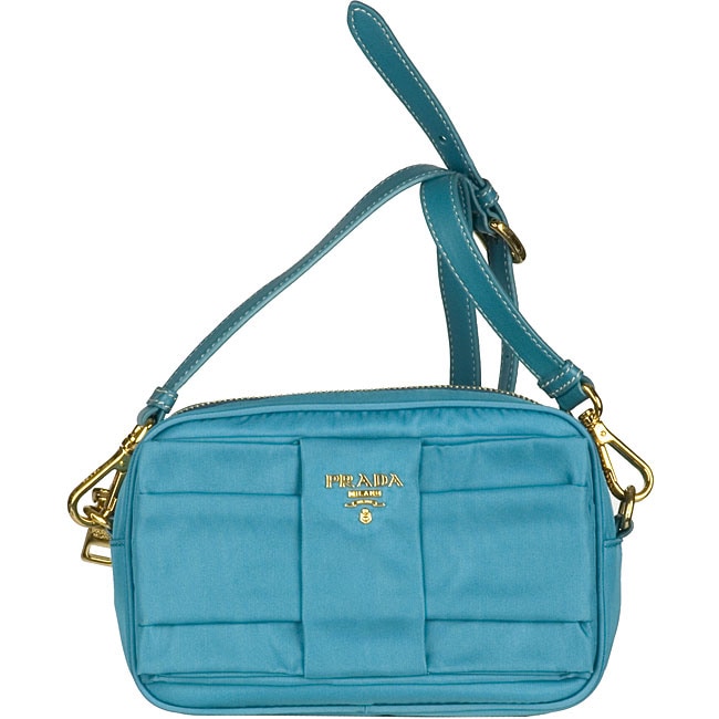 Prada Tessuto Fiocco Turquoise Convertible Clutch