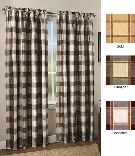 Brockport 84 inch Plaid Window Curtain Panel  