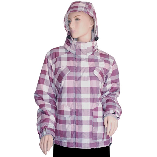 Pulse Womens Plaid Purple Snowboard Jacket  