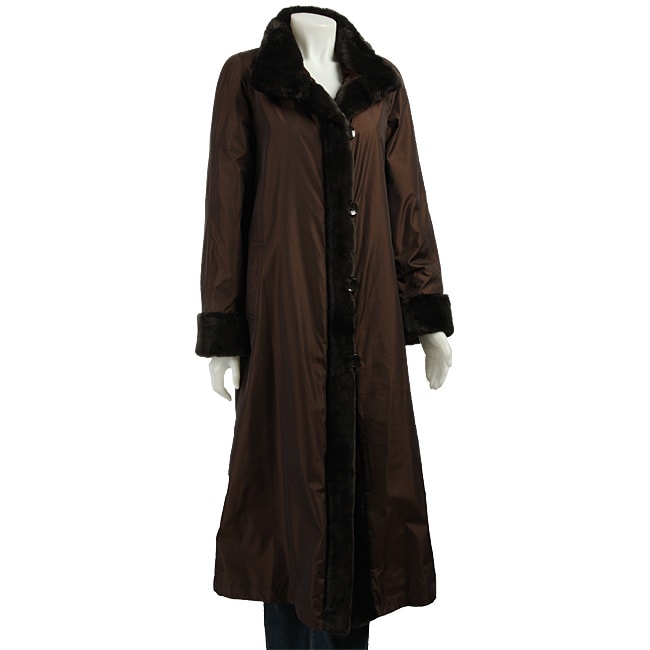 Gallery Women's Full-length Faux Fur Coat - 11584836 - Overstock.com ...
