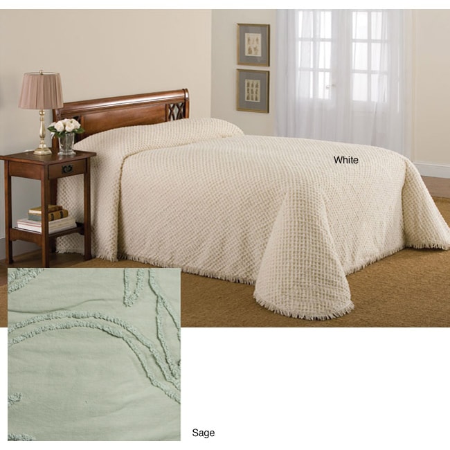Tufted Chenille Bedspread Set (Sage Queen) Free Shipping Today
