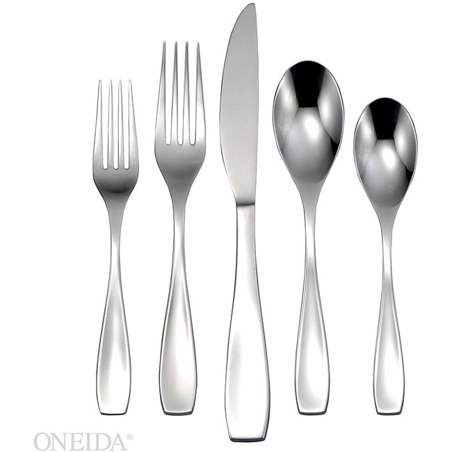 Shop Oneida Calm 45 piece Stainless Flatware Set Free Shipping 