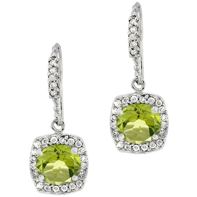 Glitzy Rocks Sterling Silver Peridot and CZ Dangle Earrings Today 