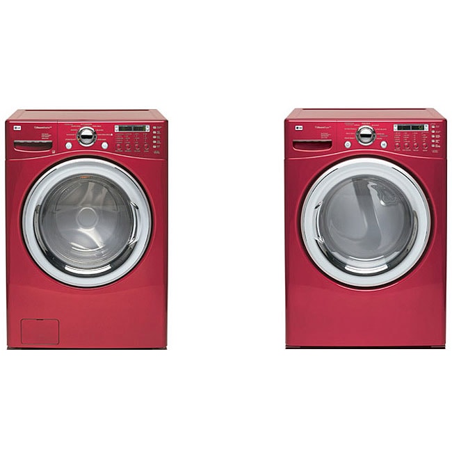 LG Red Steam Washer and Electric Dryer Combo (Refurbished) Free