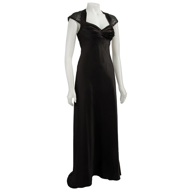 Onyx Nite Women's Long Black Sequined Evening Dress - 11587620 ...