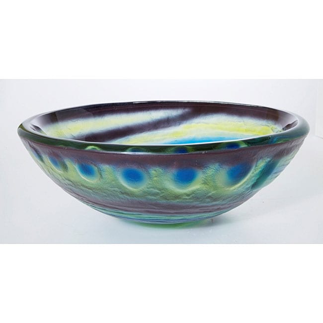 DeNovo Artsy Swirl Glass Bathroom Vessel Sink  