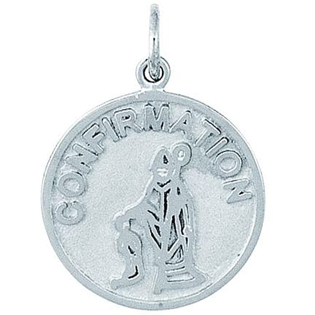 Sterling Silver Confirmation Boy and Bishop Disc Charm 