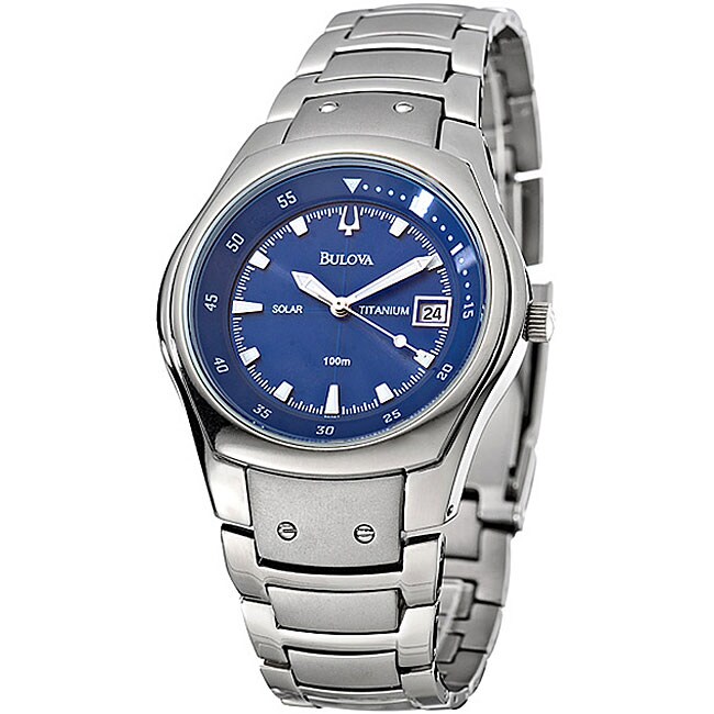 Bulova Men's Solar Stainless Steel Watch - 11606349 - Overstock.com ...
