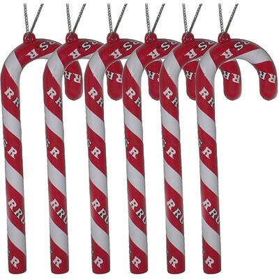 Rutgers Scarlet Knights Candy Cane Ornaments (Set of 6)