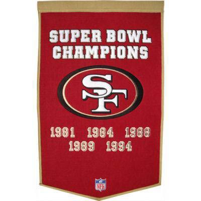 San Francisco 49ers Super Bowl Championship Wool Banner   