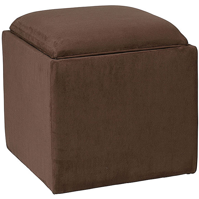 Storage Ottoman with Tray Dark Brown Microfiber  Free Shipping Today  Overstock.com  11610504