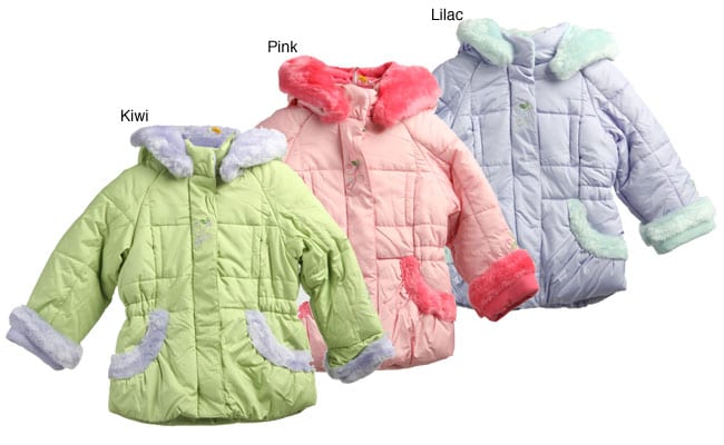 Zero Xposur Toddler Girls Faux Fur Trim Coat  