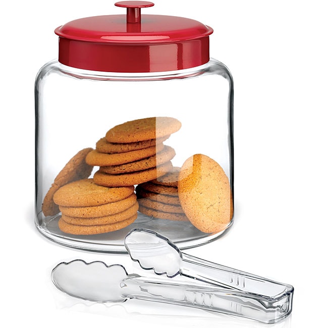  Anchor Hocking 1.5 Gallon Montana Glass Jar with Lid (pack of  1, black metal, dishwasher safe): Cookie Jars: Home & Kitchen