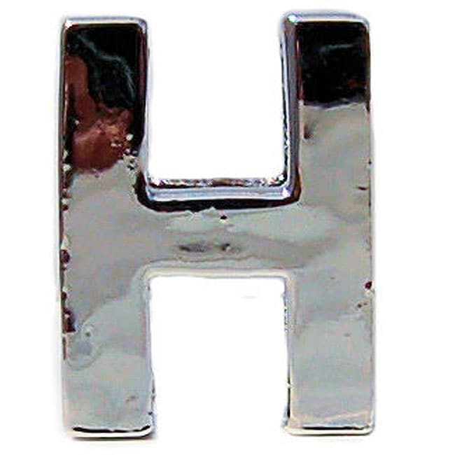 Beau Nouveau Square Metal Letter H Pet Slider Charm  