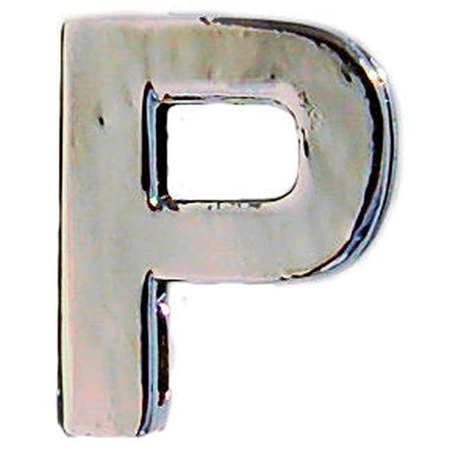 Beau Nouveau Square Metal Letter P Pet Slider Charm  