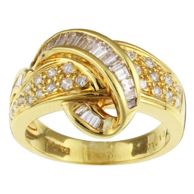 Kabella 18k Yellow Gold 1 1/10ct TDW Diamond Ring (H, I) (Size 6.5)