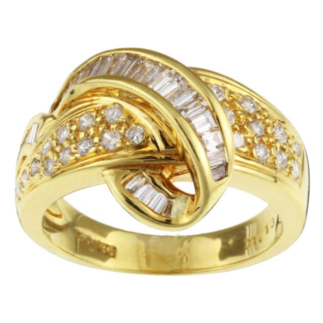 Kabella 18k Yellow Gold 1 1/10ct TDW Diamond Ring (H, I) (Size 6.5)