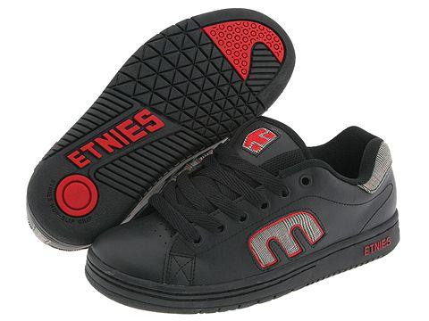 black and red etnies