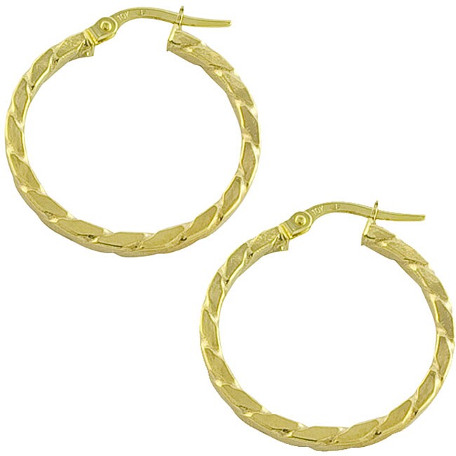 10k Yellow Gold Rope Hoop Earrings Free Shipping Today 10k Yellow Gold Rope Hoop Earrings
