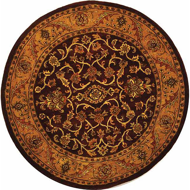 Safavieh Handmade Golden Jaipur Burgundy/ Gold Wool Rug (8 Round)