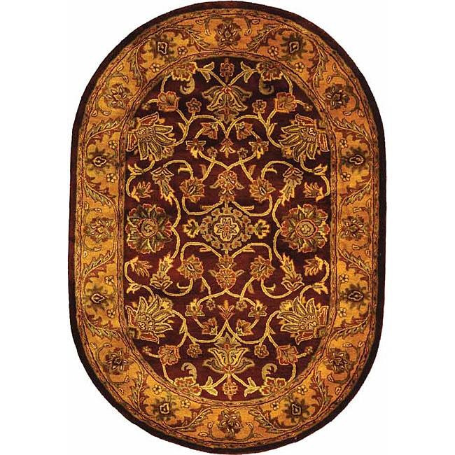 Safavieh Handmade Golden Jaipur Burgundy/ Gold Wool Rug (46 x 66